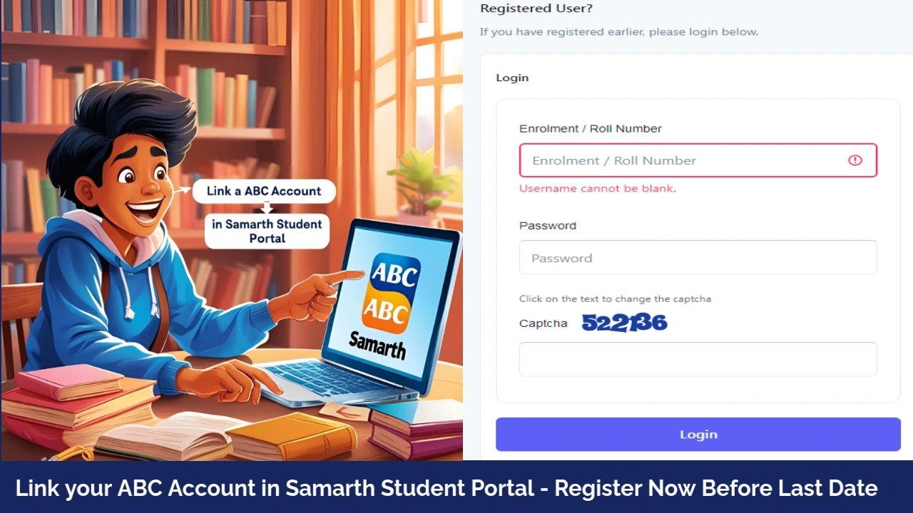 Link your ABC Account in Samarth Student Portal
